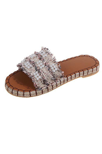 Pearl Tassels Flat Slipper - girlyrose.com