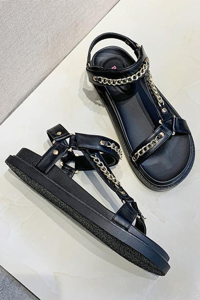 Chians Flat Sandals - girlyrose.com