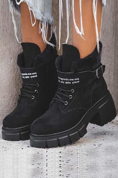 Suede High Thick Soles Boots