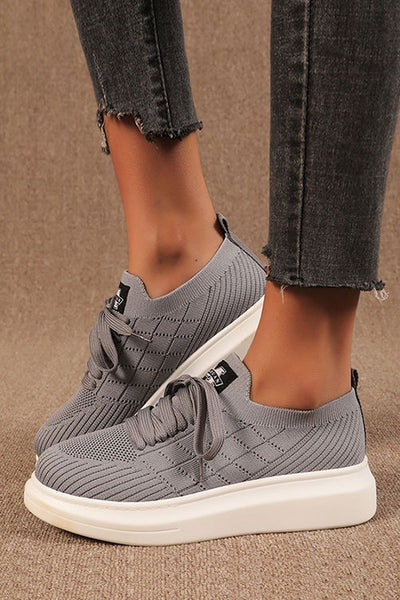 Knit Hole Platform Snakers