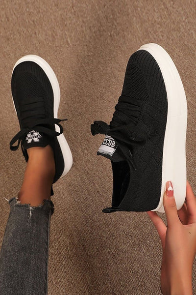 Knit Hole Platform Snakers