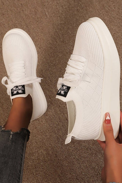 Knit Hole Platform Snakers