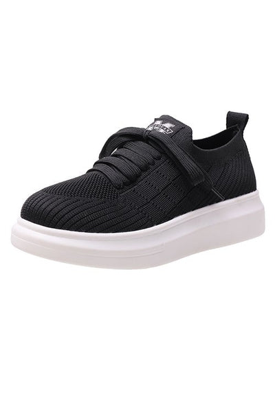 Knit Hole Platform Snakers