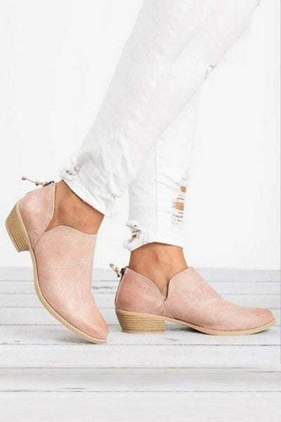 Daily V Chunky Heel Low Ankle Boots