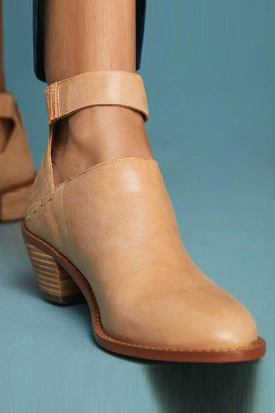 Chunky Heel Zipper Ankle Booties