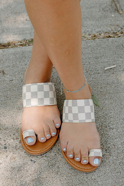 Checkered One Step Closer Flats Sandals