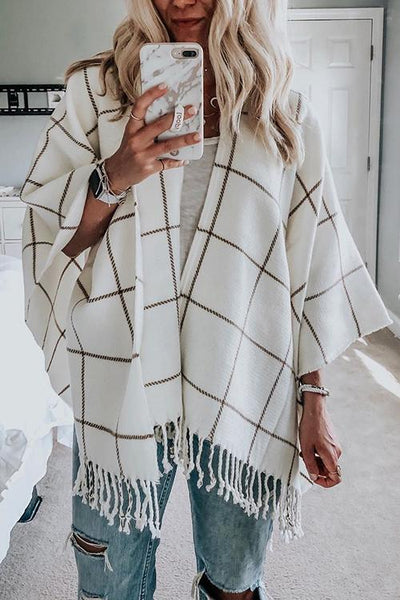 Plaid Tassels Shawl