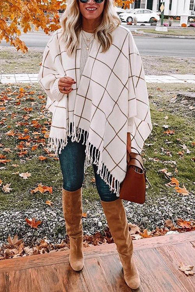 Plaid Tassels Shawl