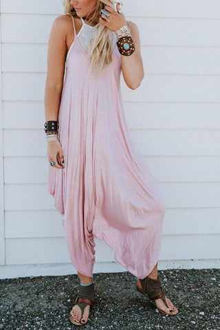 Drape Loose Jumpsuit - girlyrose.com