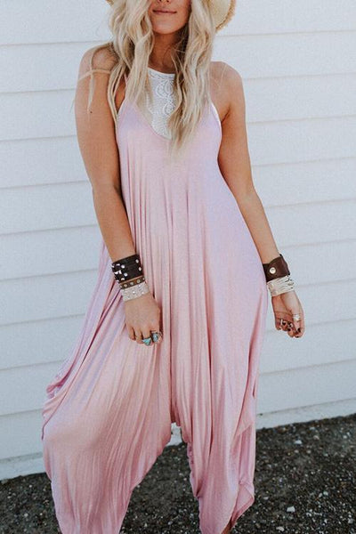 Drape Loose Jumpsuit - girlyrose.com