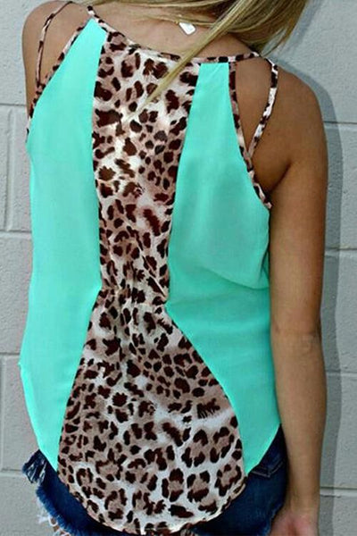 Leopard Patchwork Slip Top