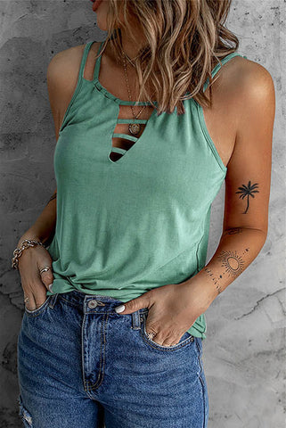 Hollow Criss Cross Tank Top