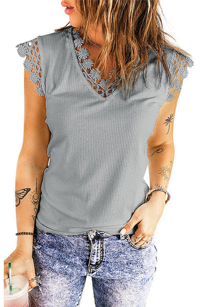 Lace V Neck Tank Top