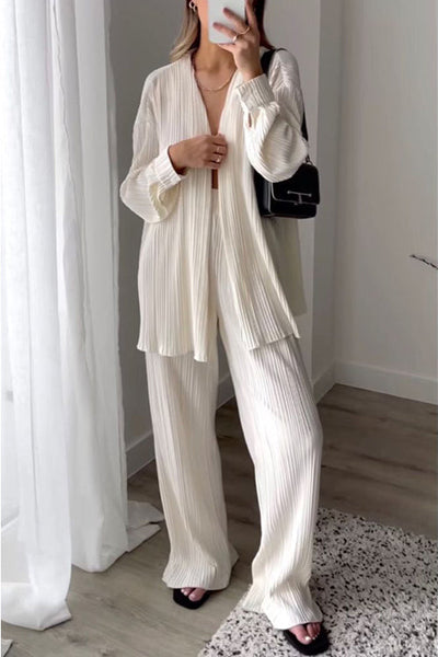 Pleated Oversized Shirt and Trouser Set