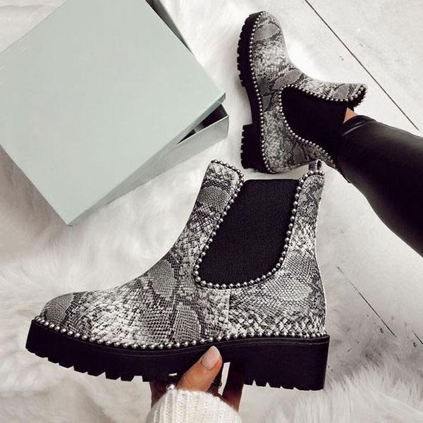 Lydiashoes Fashion Square Heel Slip-On Boots