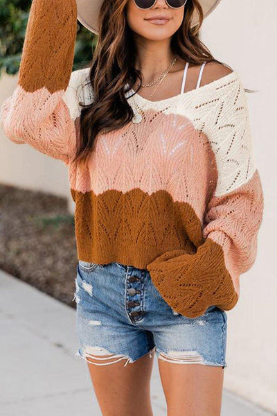 I Need A Latte Colorblock Sweater