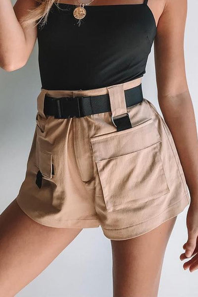 Pockets Cargo Shorts With Belt