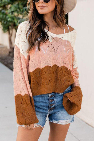 I Need A Latte Colorblock Sweater