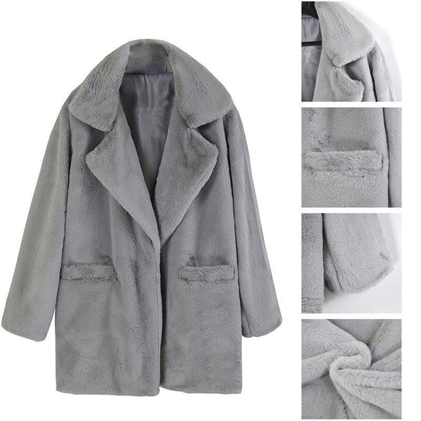 Warm Turndown Collar Solid Coats-Corachic