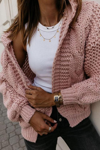 Knit Loose Hoodie Cardigan