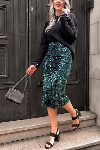 Sequin Pencil Skirt