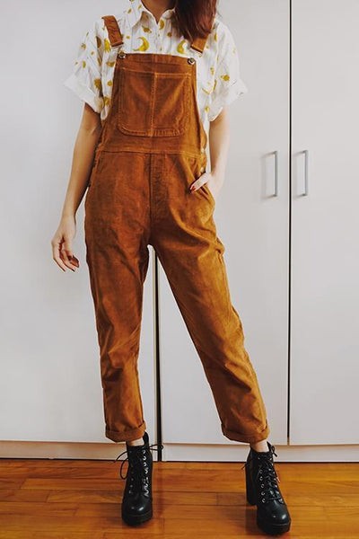 Corduroy Pockets Overall - girlyrose.com