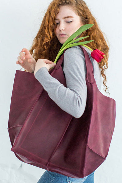 Oversized Leather Tote Bag