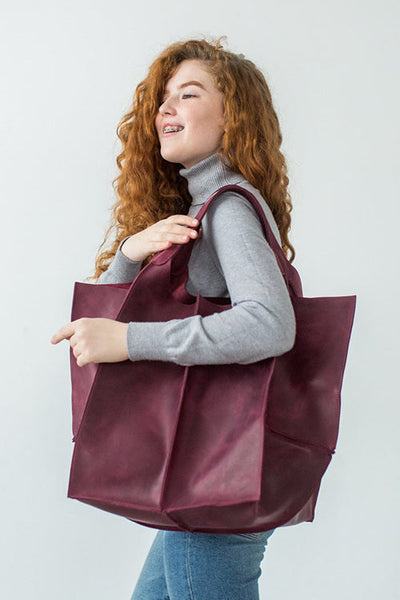 Oversized Leather Tote Bag