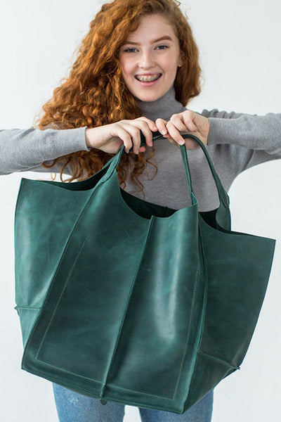 Oversized Leather Tote Bag