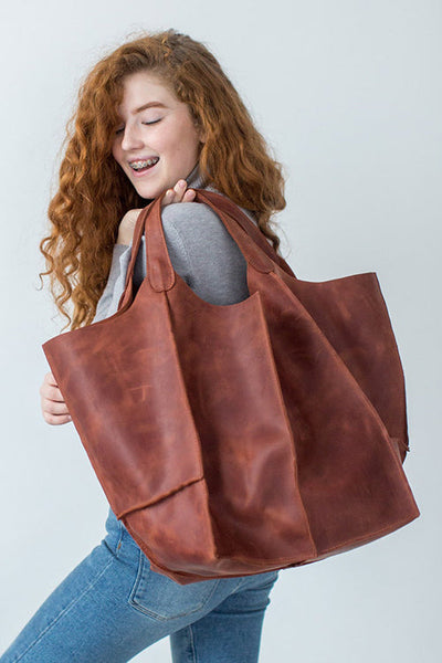 Oversized Leather Tote Bag