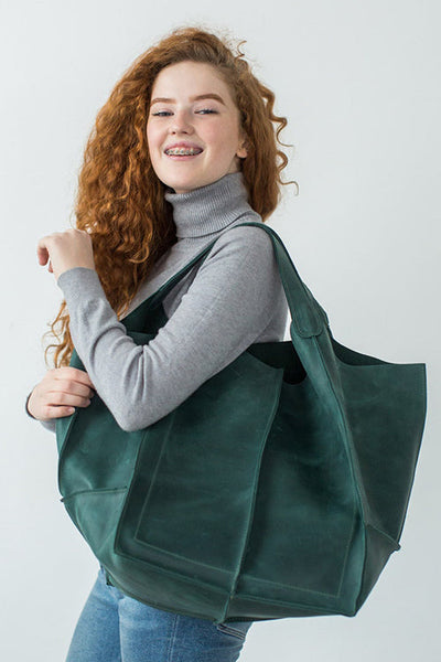 Oversized Leather Tote Bag