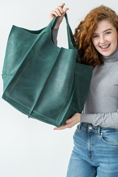 Oversized Leather Tote Bag