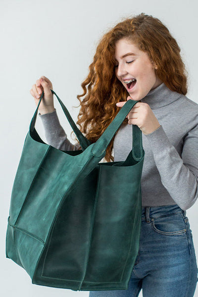 Oversized Leather Tote Bag