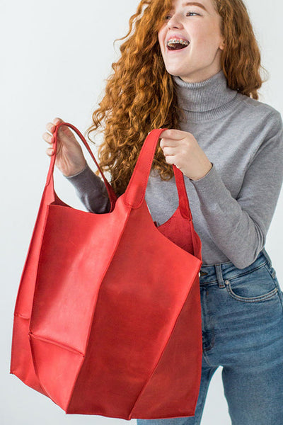 Oversized Leather Tote Bag