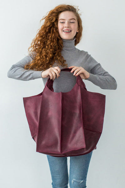 Oversized Leather Tote Bag