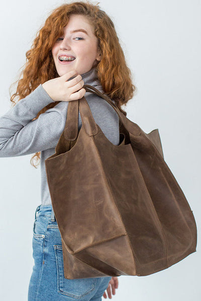 Oversized Leather Tote Bag