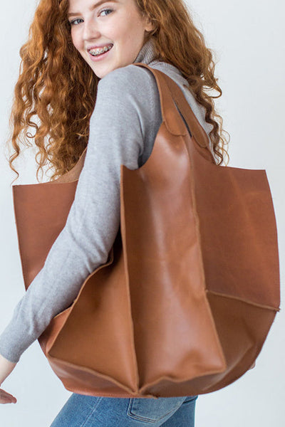 Oversized Leather Tote Bag