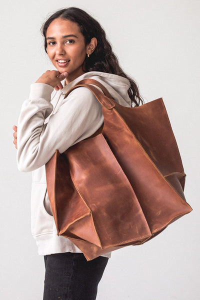 Oversized Leather Tote Bag