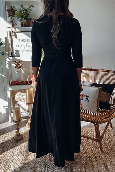 Solid Wrap Maxi Dress