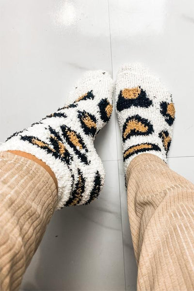 Leopard Pattern Coral Fleece Socks
