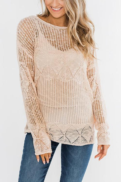 Hollow Cover Sweater - girlyrose.com