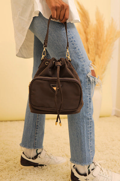 Nylon Adjustable Strap Bucket Bag