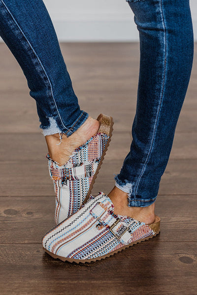 Fringed Serape Slip-on Slipper