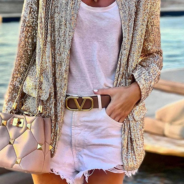 Leisure sequin short women outerwear