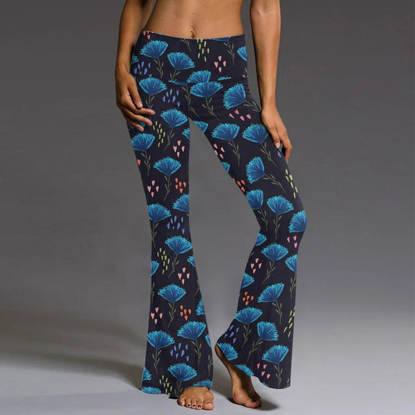 Elastic printed slim pants