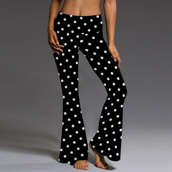 Elastic printed slim pants