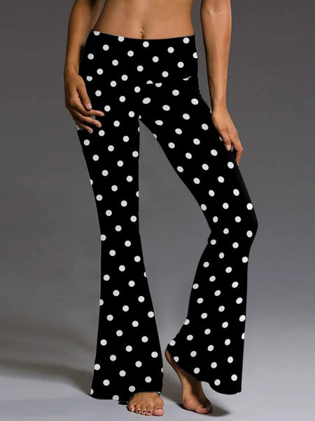 Elastic printed slim pants