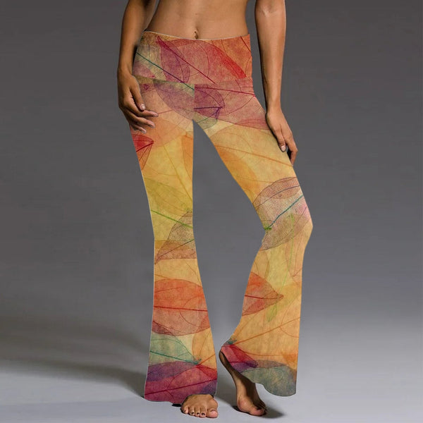 Elastic printed slim pants