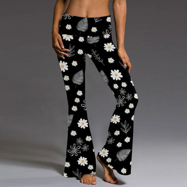 Elastic printed slim pants