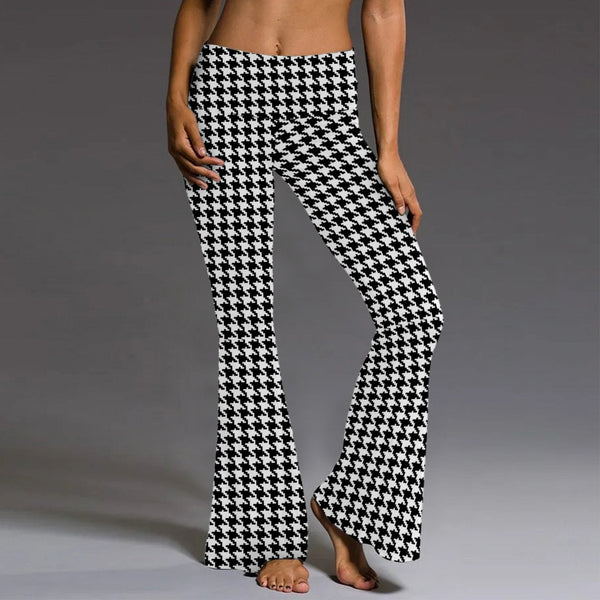 Elastic printed slim pants